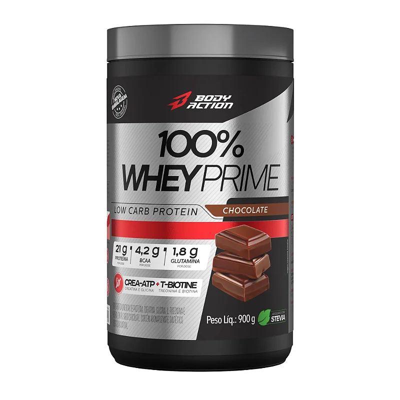 100% Whey Prime Pote 900g BodyAction - Chocolate