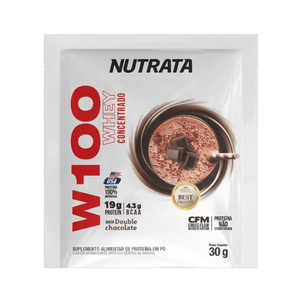W100 Whey Concentrado Sache 30g Chocolate Nutrata