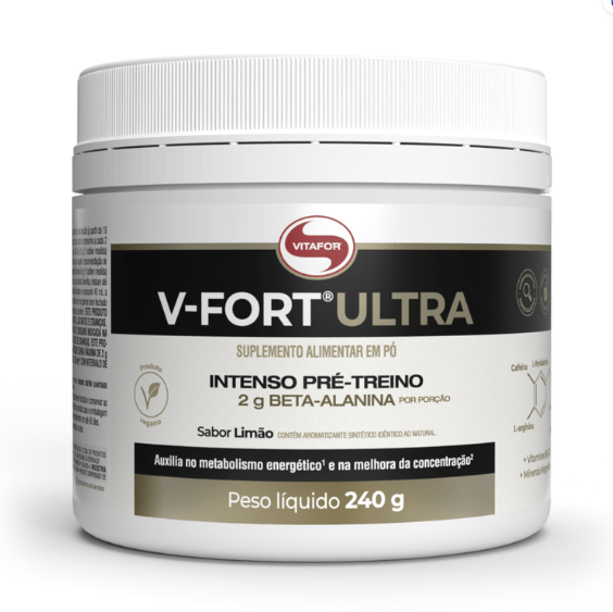 Foto de Pré Treino V Fort Ultra 240g Vitafor - Limão