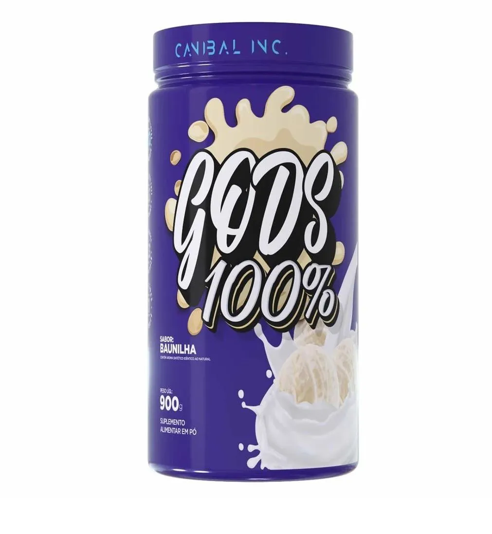 Gods Whey 100% Pote 900g Canibal - Baunilha