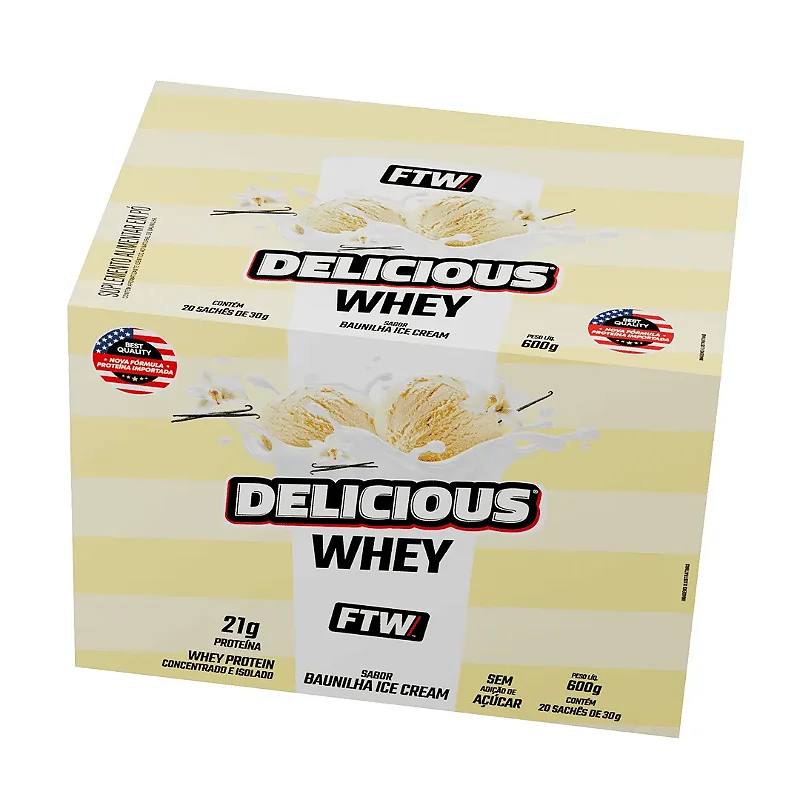 Delicious Whey 30g Display Com 20 Saches Ftw - BAUNILHA ICE CREAM
