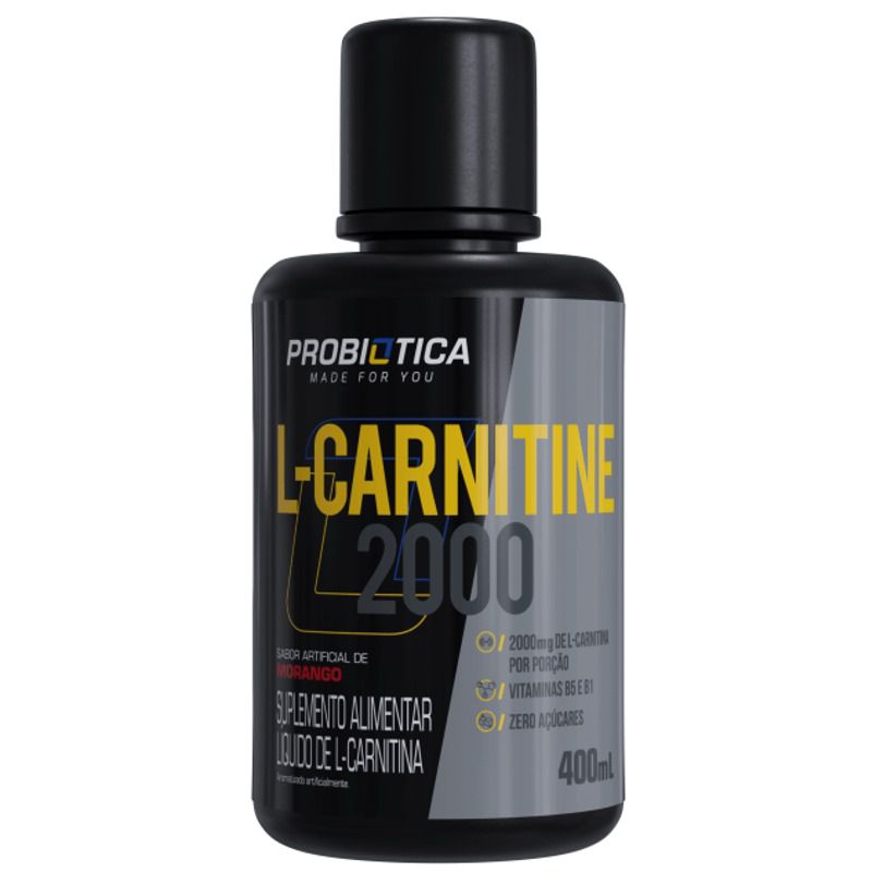 L-Carnitina 2000mg Pote 400ml Probiotica - Morango