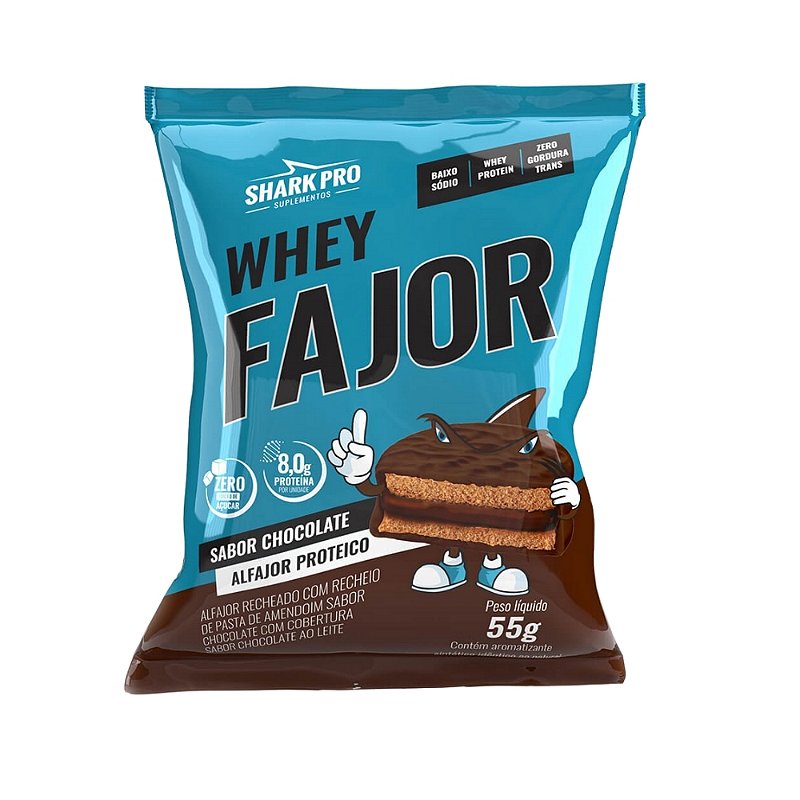 Alfajor Whey Fajor 55g Display Com 12un Shark Pro - Chocolate