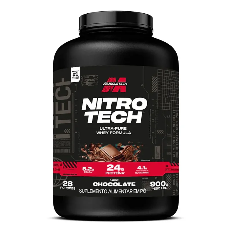 Whey Nitrotech Pote 900g Muscletech - Chocolate