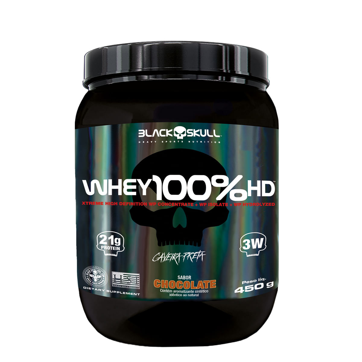 Whey 100% Hd Pote 450g Black Skull