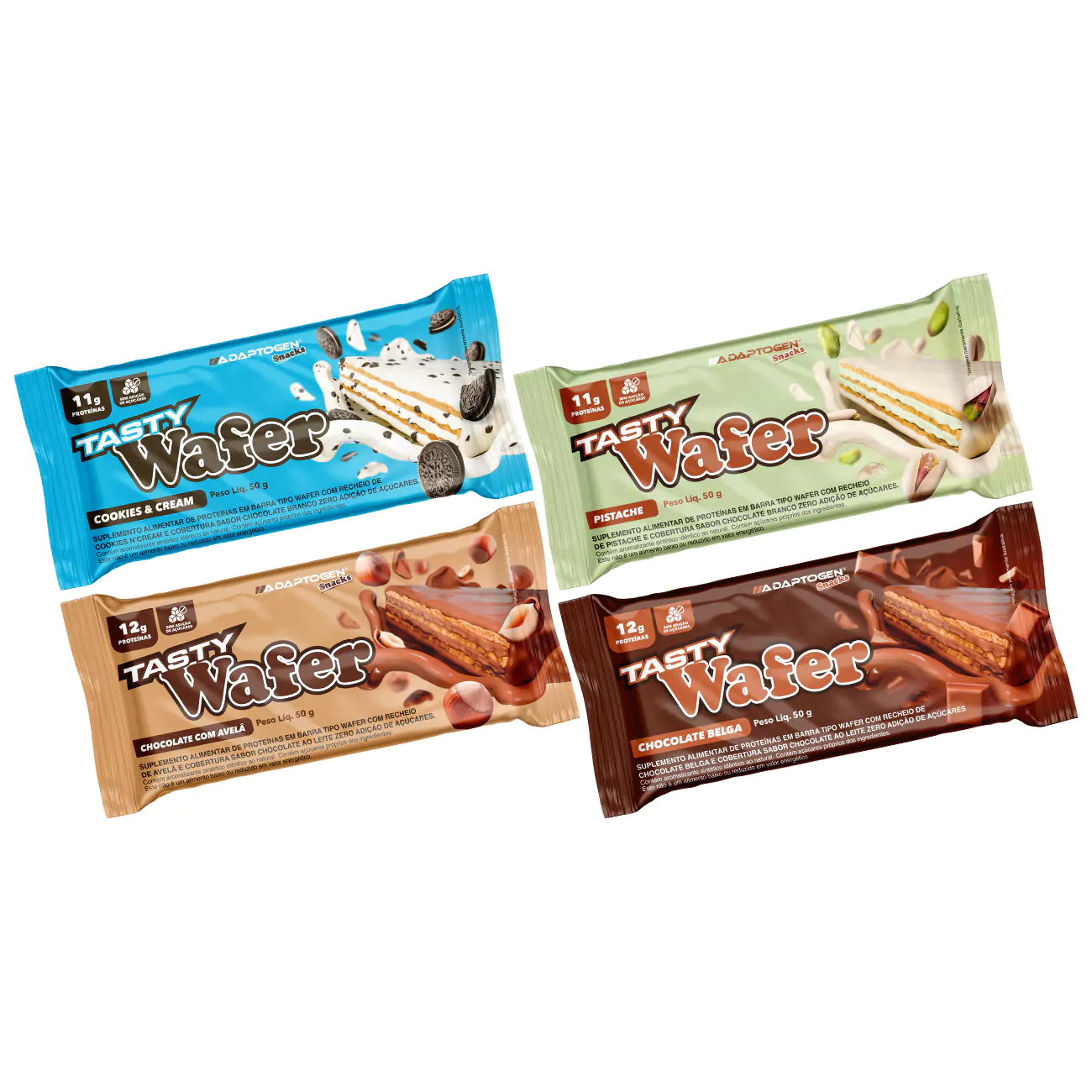 Tasty Wafer 50g Display Com 12Un Adaptogen