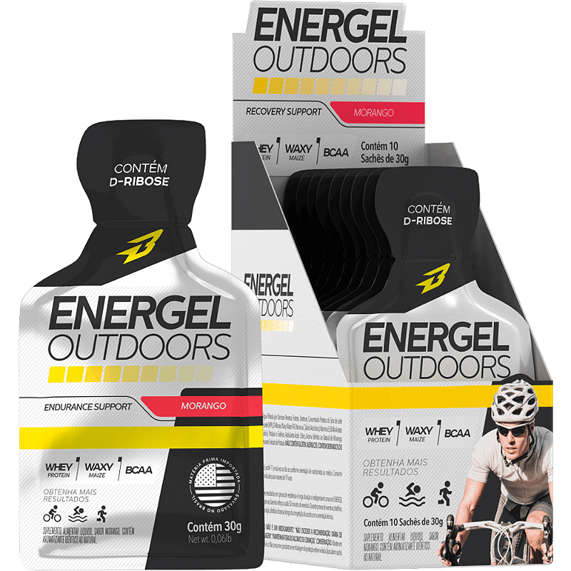 Foto de Energel Outdoors 30g Display Com 10un BodyAction - Morango