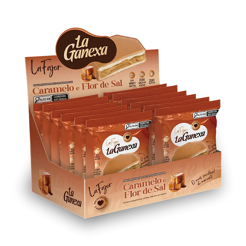 Alfajor 50g Display Com 12un La Ganexa - Caramelo e Flor De Sal