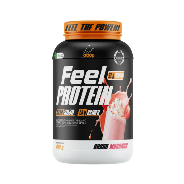 Feel High Protein Pote 900g Feel Good - Morango