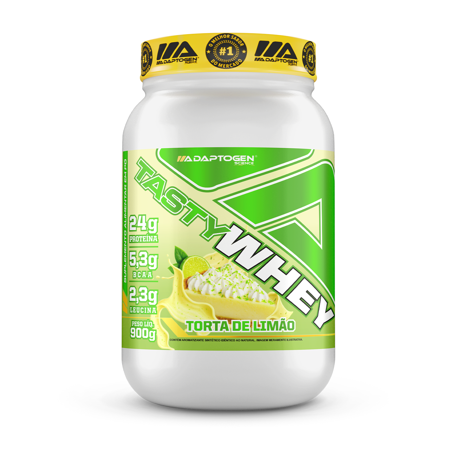 Tasty Whey 3w Pote 900g - Adaptogen - Torta De Limão
