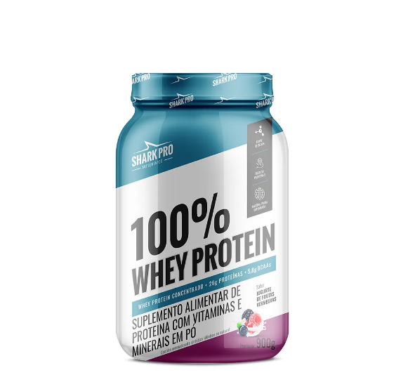 Foto de 100% Whey Protein Pote 900g Shark Pro - Iogurte com Frutas Vermelhas