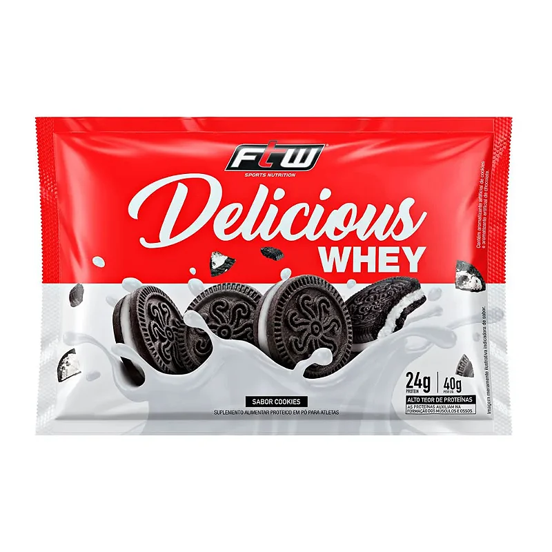 Foto de Delicious Whey Sache 30g Cookies e Cream Ftw