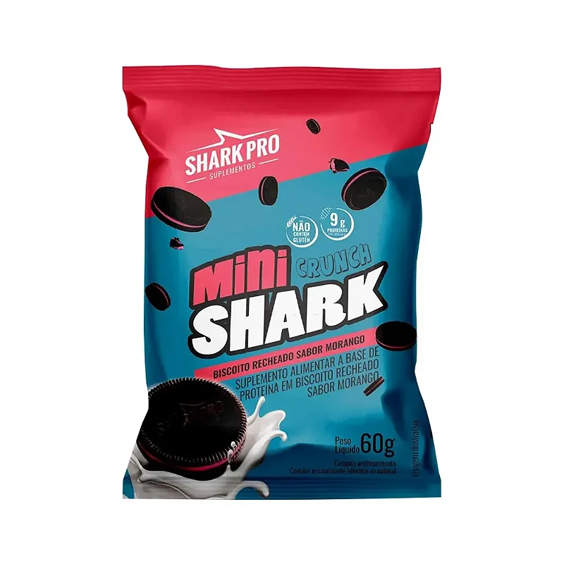 Biscoito Mini Shark Morango 60g Shark Pro