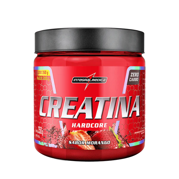 Creatina Hardcore 350g Com Sabor Integralmedica - Morango