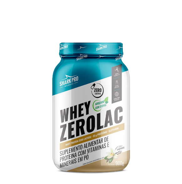Foto de Whey ZeroLac 900g Pote Shark Pro - Baunilha