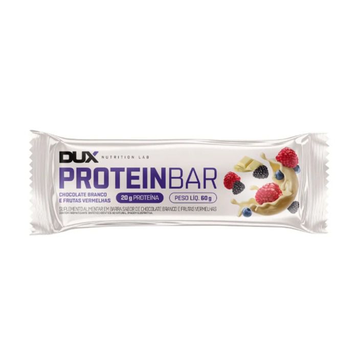 Protein Bar 60g Chocolate Branco e Frutas Vermelhas Dux Nutrition