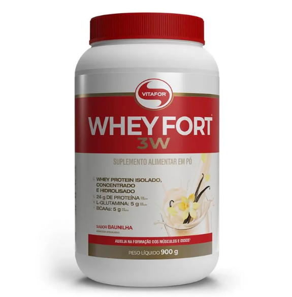 Foto de Whey Fort 3W 900g Vitafor - Baunilha