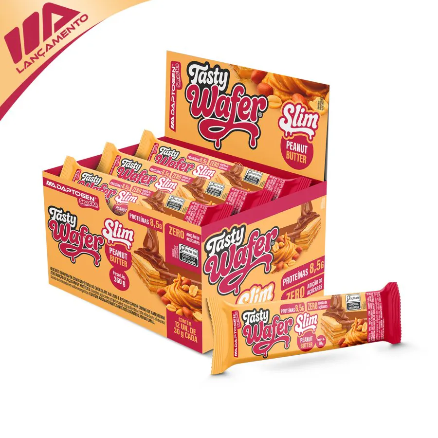 Tasty Wafer Slim 30g Display Com 12un Adaptogen - Peanut Butter