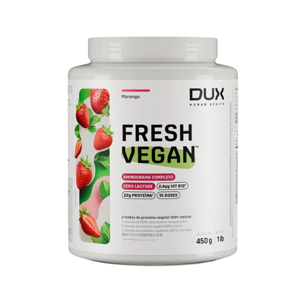 Fresh Whey Vegan 450g Dux Nutrition - Morango