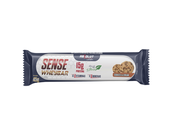 Sense Whey Bar 45g Display com 12un Absolut Nutrition - Cookies