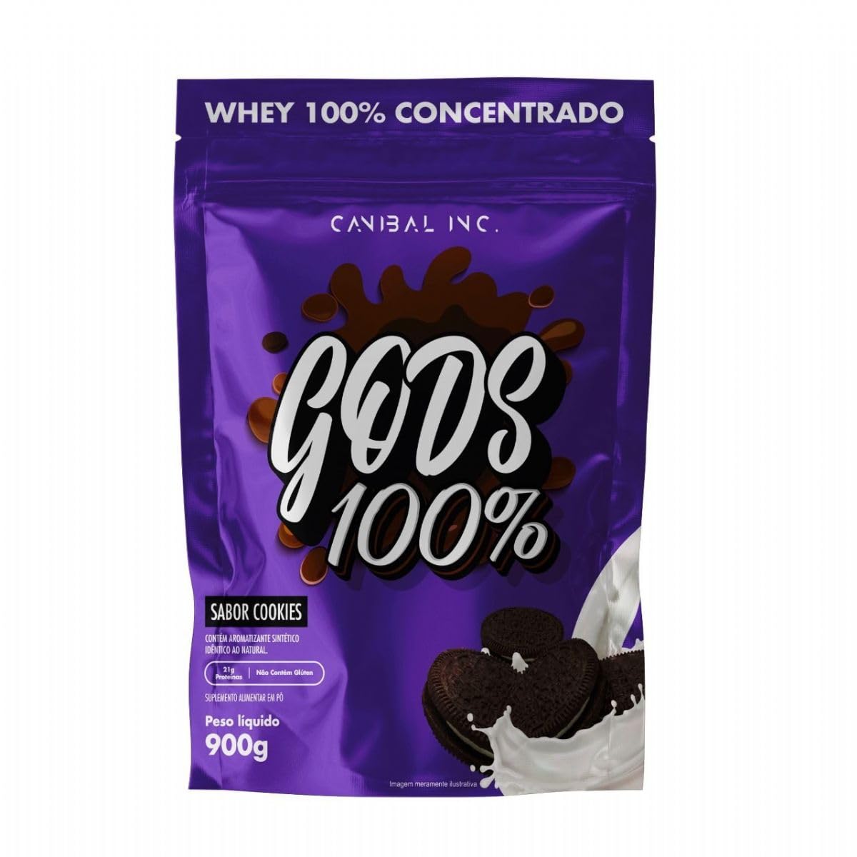 Gods Whey 100% Refil 900g Canibal - Cookies