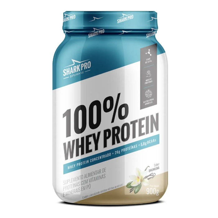 100% Whey Protein Pote 900g Shark Pro - Baunilha