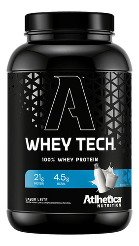 Whey Tech 100% Blend Protein Pote 900g Atlhetica Nutrition - Leite