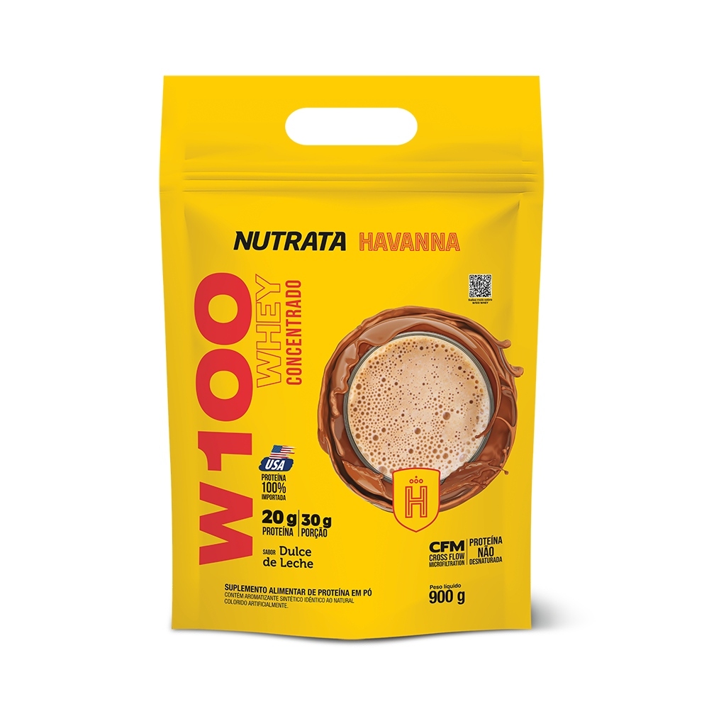 W100 Whey Concentrado Refil 900g Nutrata - Dulce De Leite Havanna