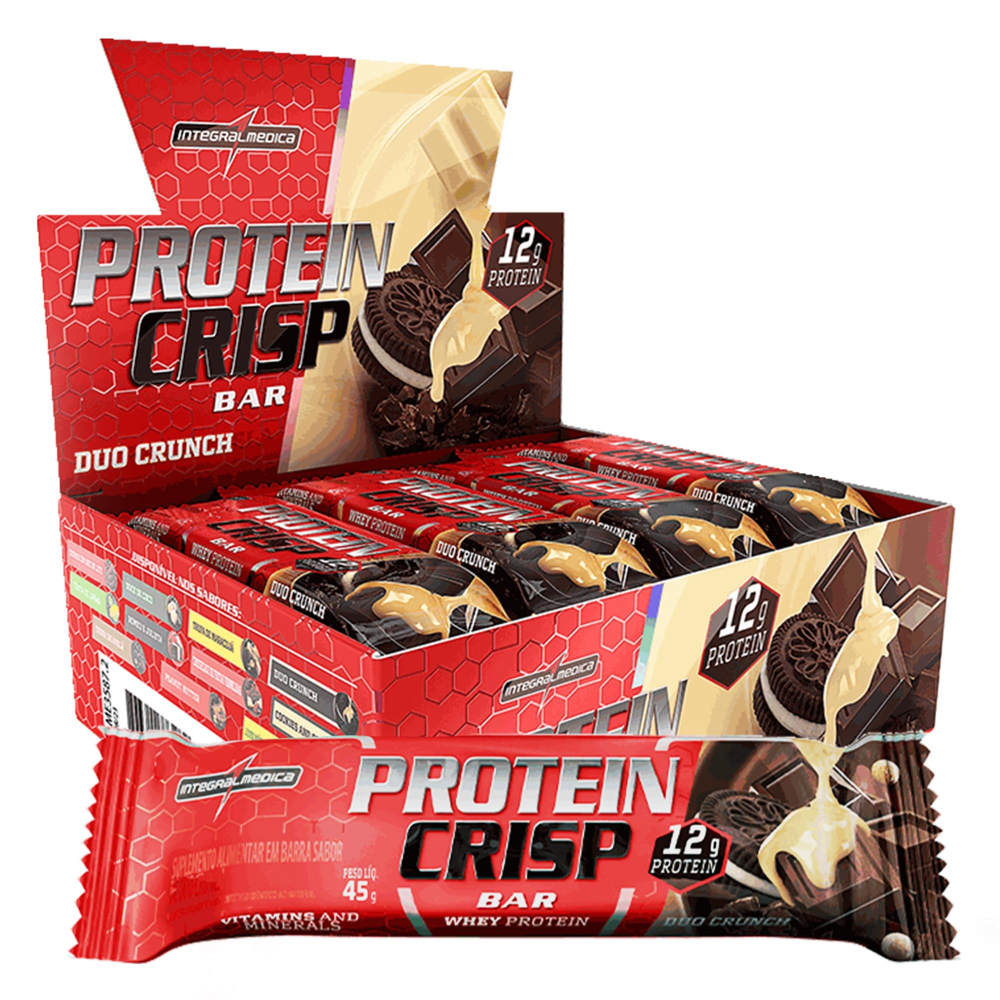 Crisp Bar 45g Display com 12un Integralmedica - Duo Crunch