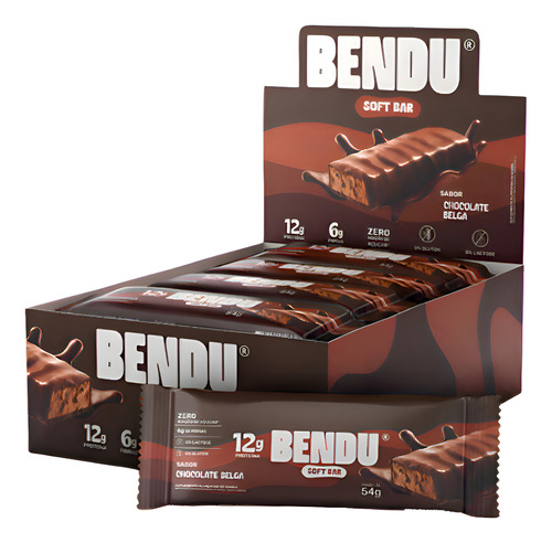 Soft Bar 50g Display Com 12un Bendu - Chocolate Belga