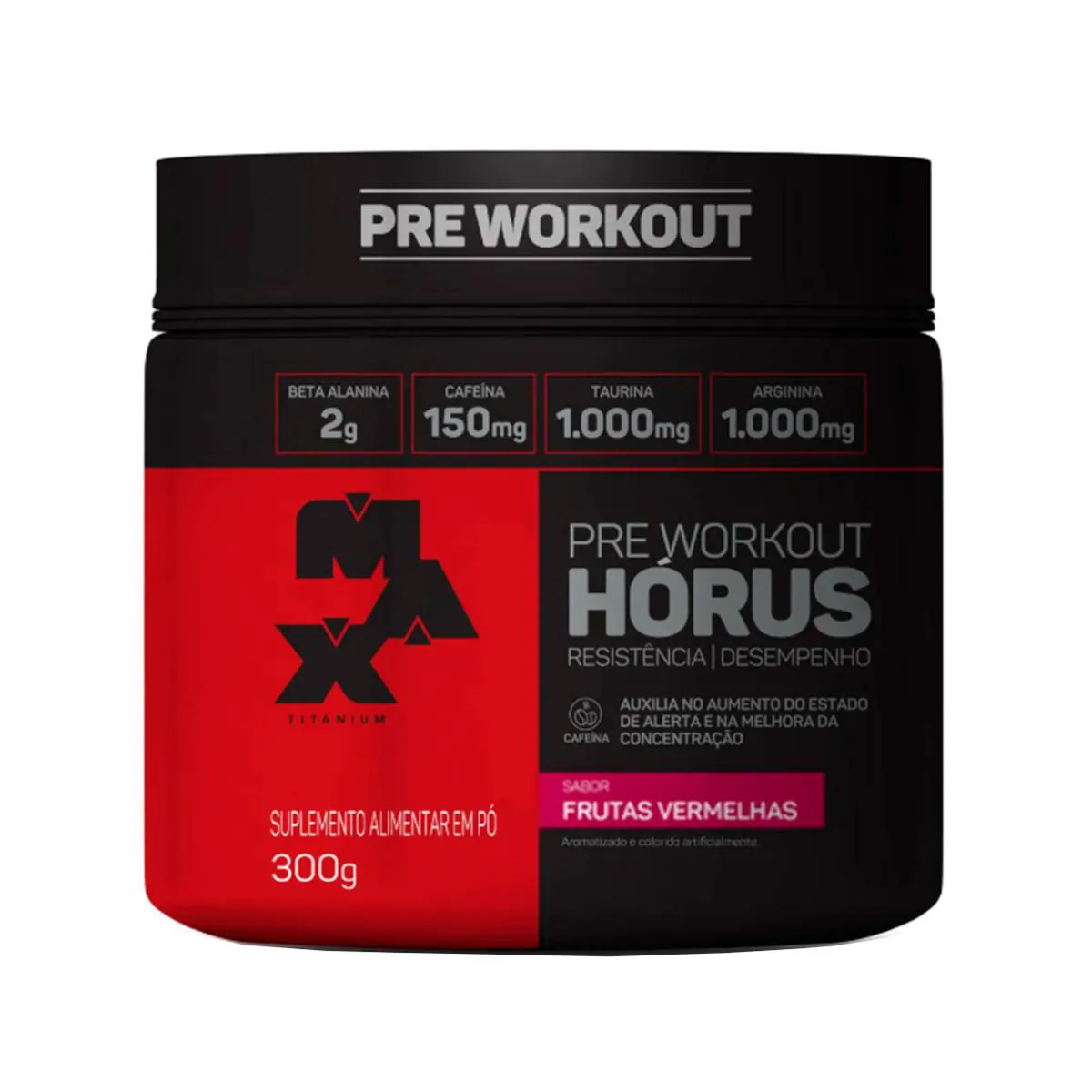 Pré treino Hórus 300g - Max Titanium - Frutas Vermelhas