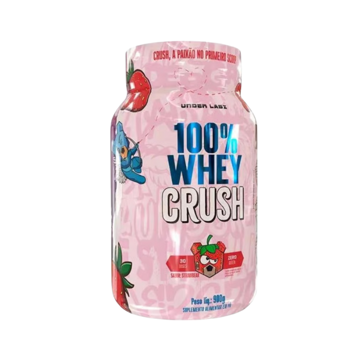100% Whey Crush Pote 900g -Under Labz - Strawbear