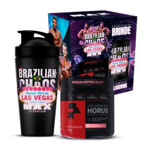 Foto de Promopack Hórus Invasão Vegas Pote 300G Sabor Pink Lemonade + Coqueteleira Max Titanium