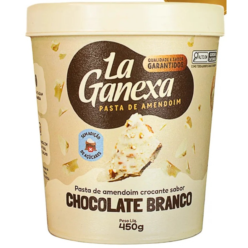 Pasta Amendoim 450g - La Ganexa - Chocolate Branco