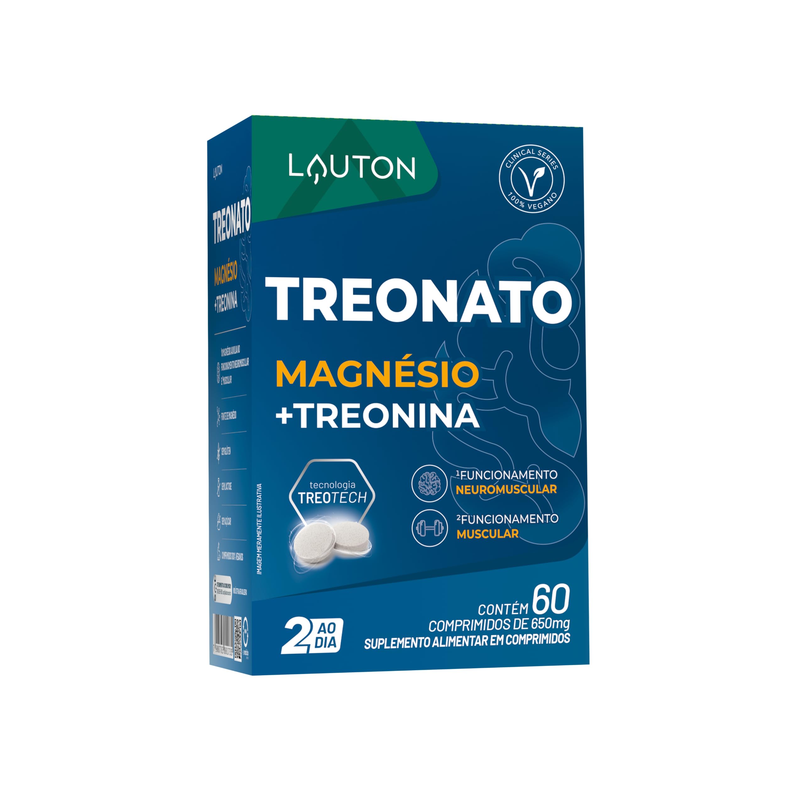 Treonato Magnesio e Treonina 60 Caps Lauton Nutrition