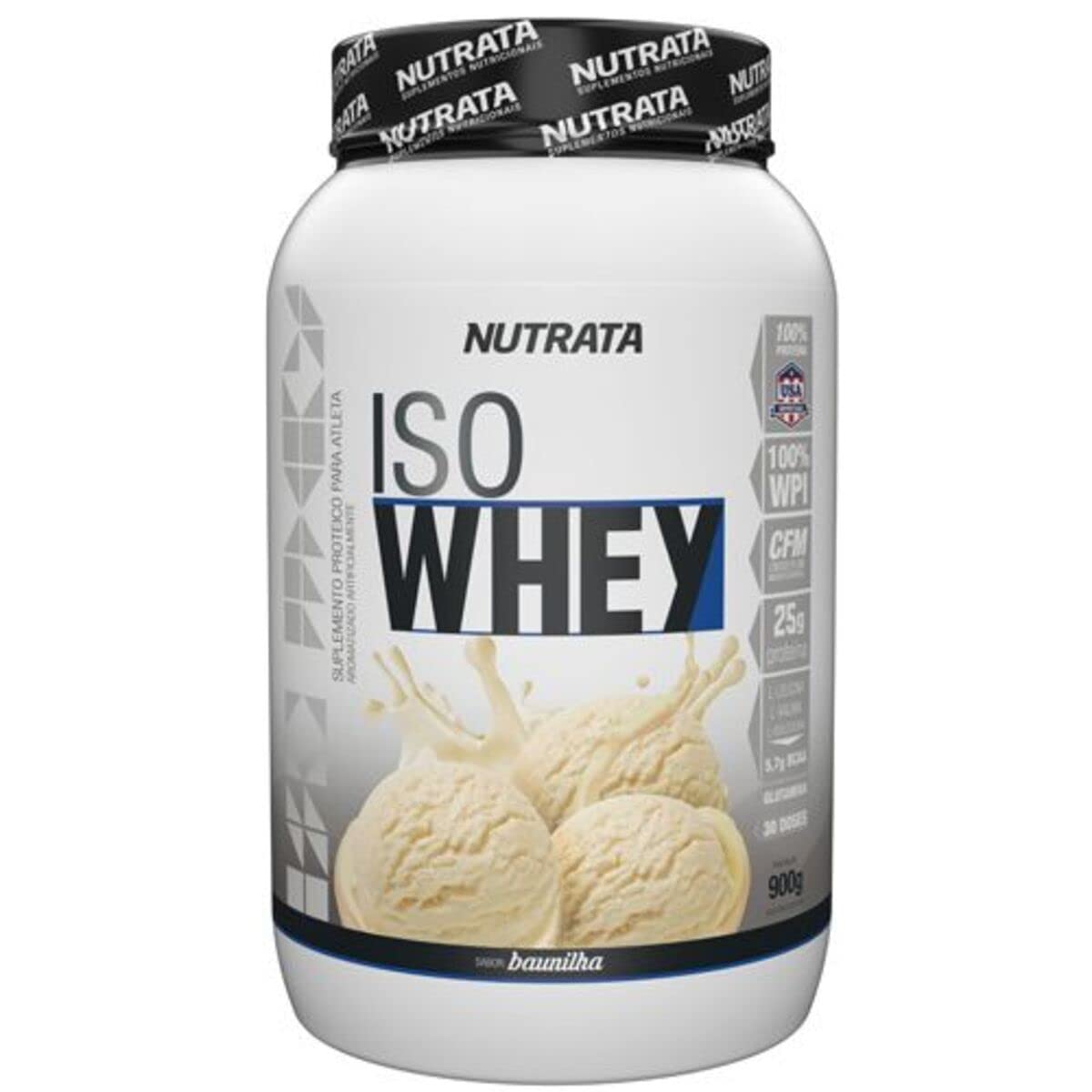 Foto de Iso Whey Pote 900g Nutrata - Creme De Baunilha