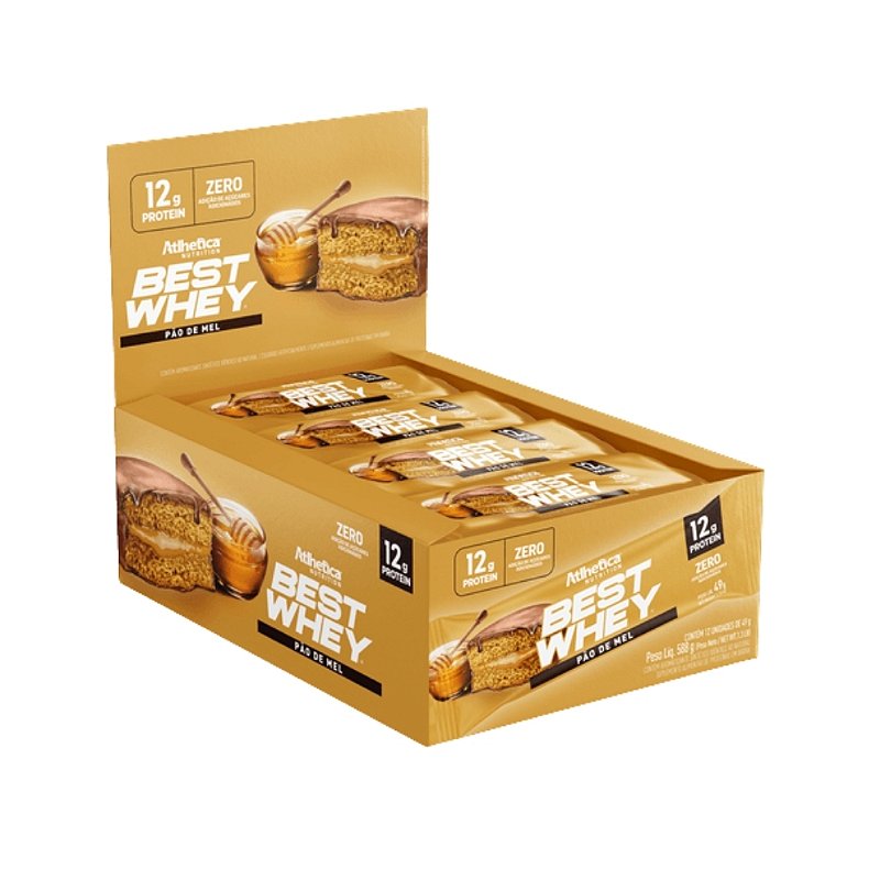 Best Whey Bar 49g Display Com 12un Atlhetica Nutrition - Pão De Mel