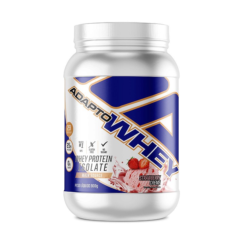 Adapto Whey Pote 900g Adaptogen - Morango