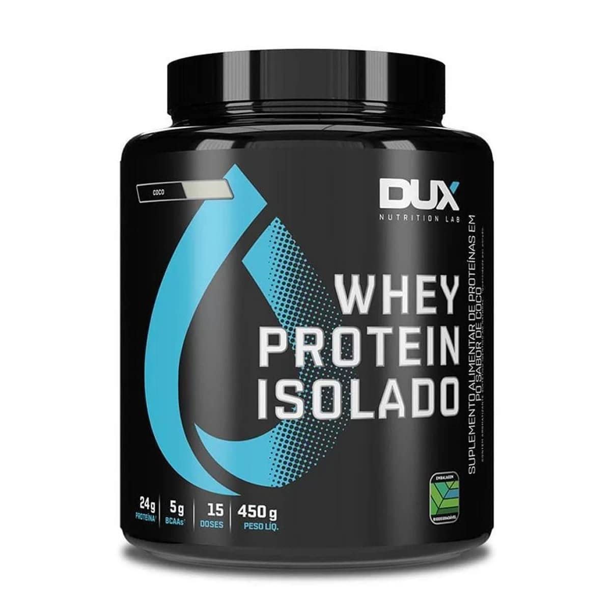 Whey Protein Isolado Pote 450g Dux Nutrition - Coco