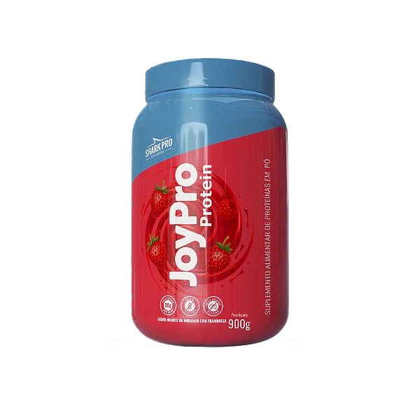 Foto de Whey Protein Joypro Pote 900g Shark Pro - Iogurte De Morango Com Framboesa