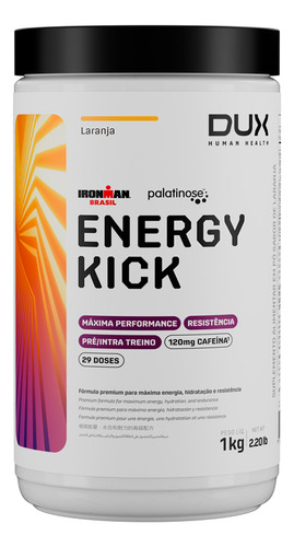 Energy Kick Pré E Intra Treino 1kg Sabores Dux Nutrition - Laranja