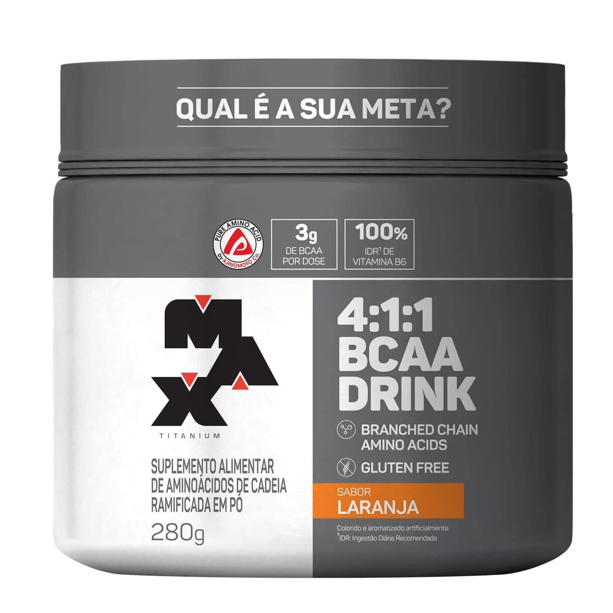 BCAA Drink 4:1:1 Pote 280g Max Titanium - Laranja