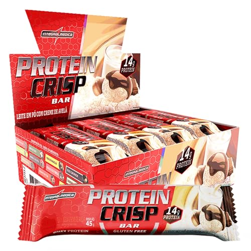 Crisp Bar 45g Display com 12un Integralmedica - Leite Ninho com Creme de Avela