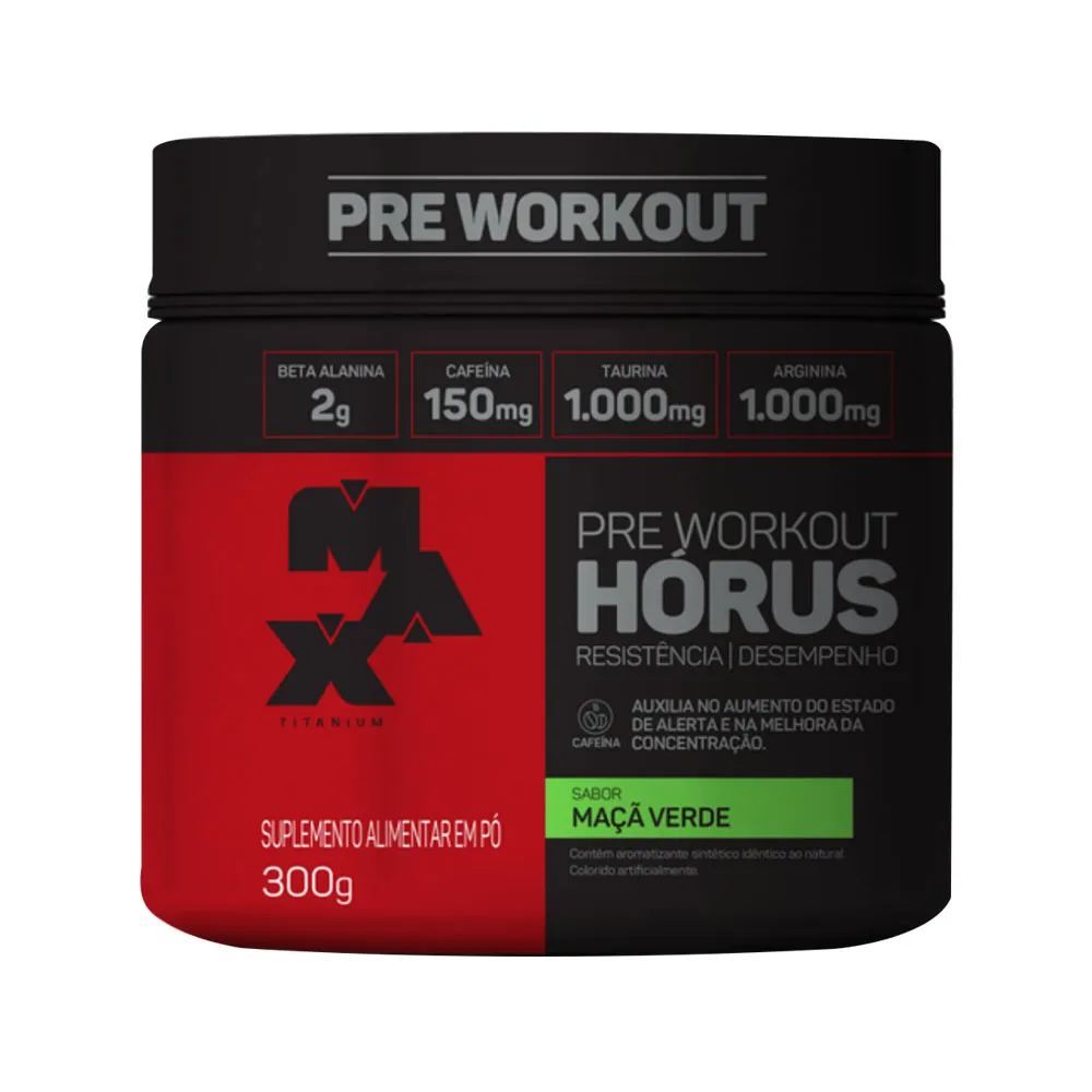 Pré treino Hórus 300g - Max Titanium - Maça Verde