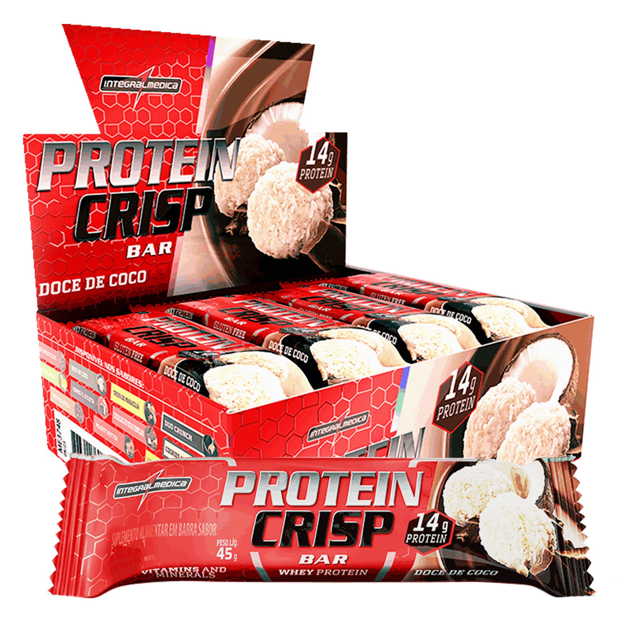 Crisp Bar 45g Display com 12un Integralmedica - Doce de Coco