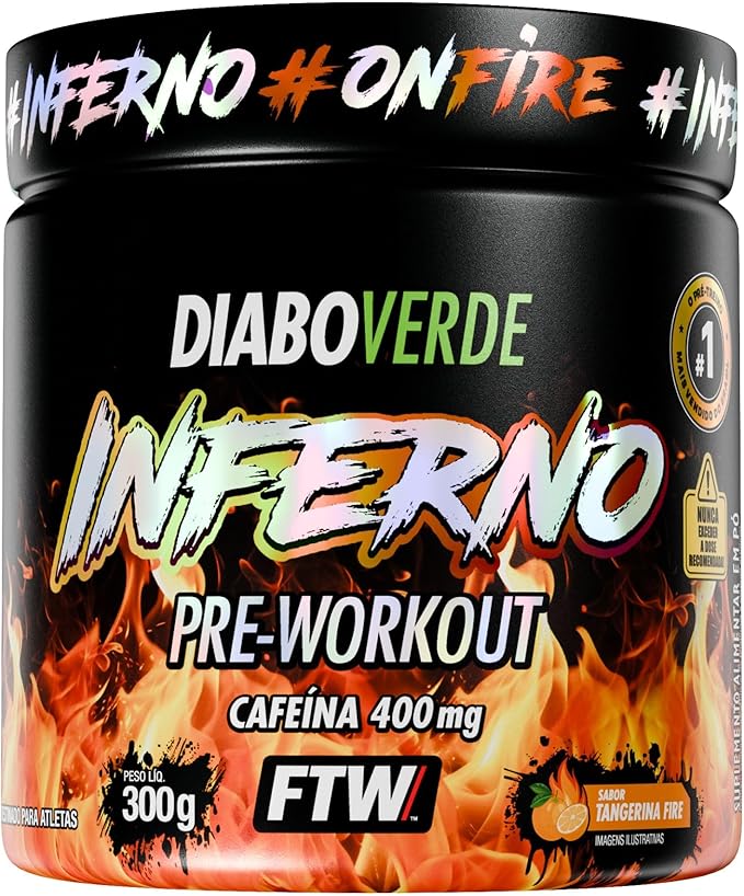 Diabo Verde Pre Workout Inferno 300g Tangerina Fire Ftw