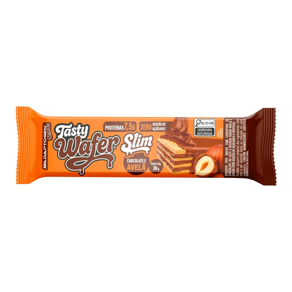 Tasty Wafer Slim 30g Chocolate Com Avelã Adaptogen