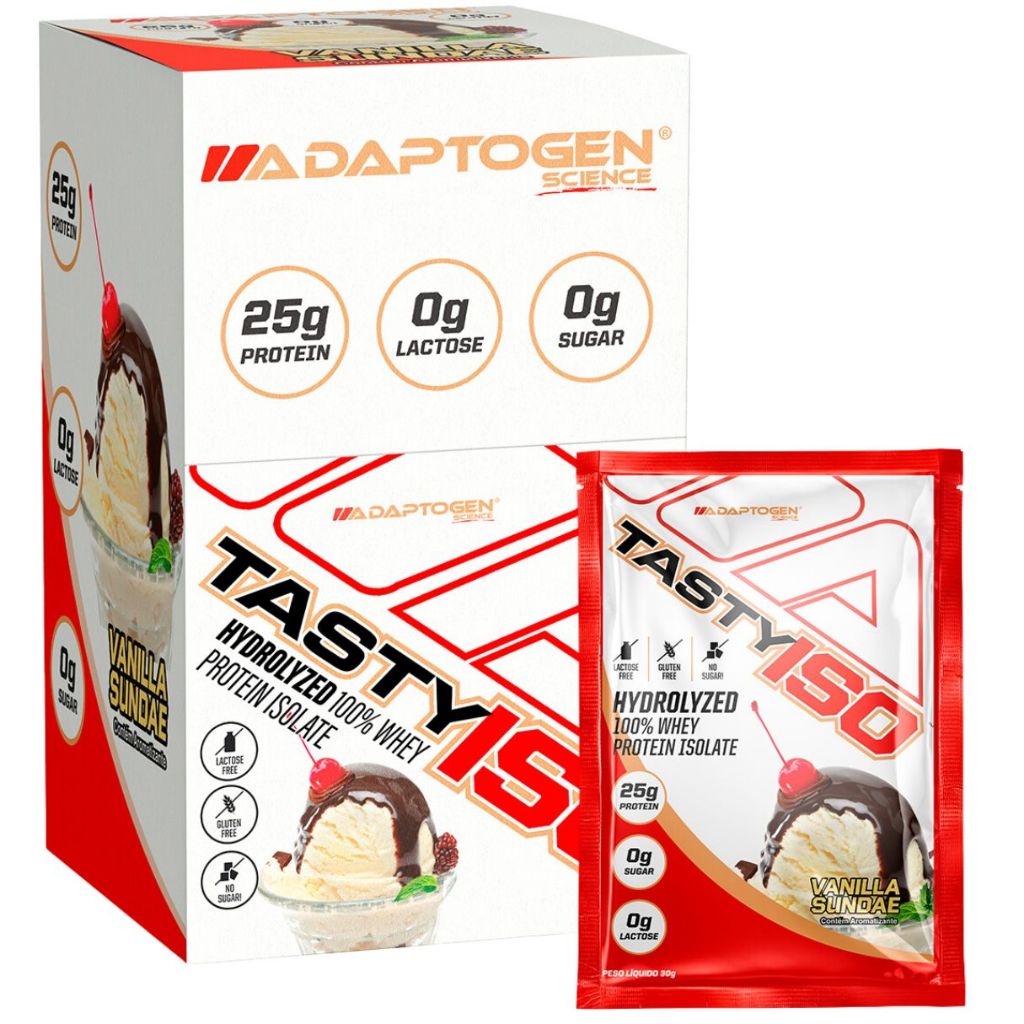 Packet Tasty Iso 30g Display com 12Un Adaptogen - Baunilha