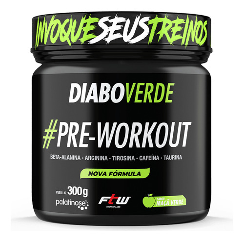 Diabo Verde Pre Workout 300g Ftw - Maçã Verde