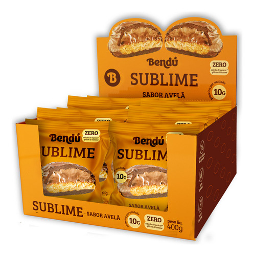 Snack Proteico Sublime 40g Display Com 10un Bendu - Avelã